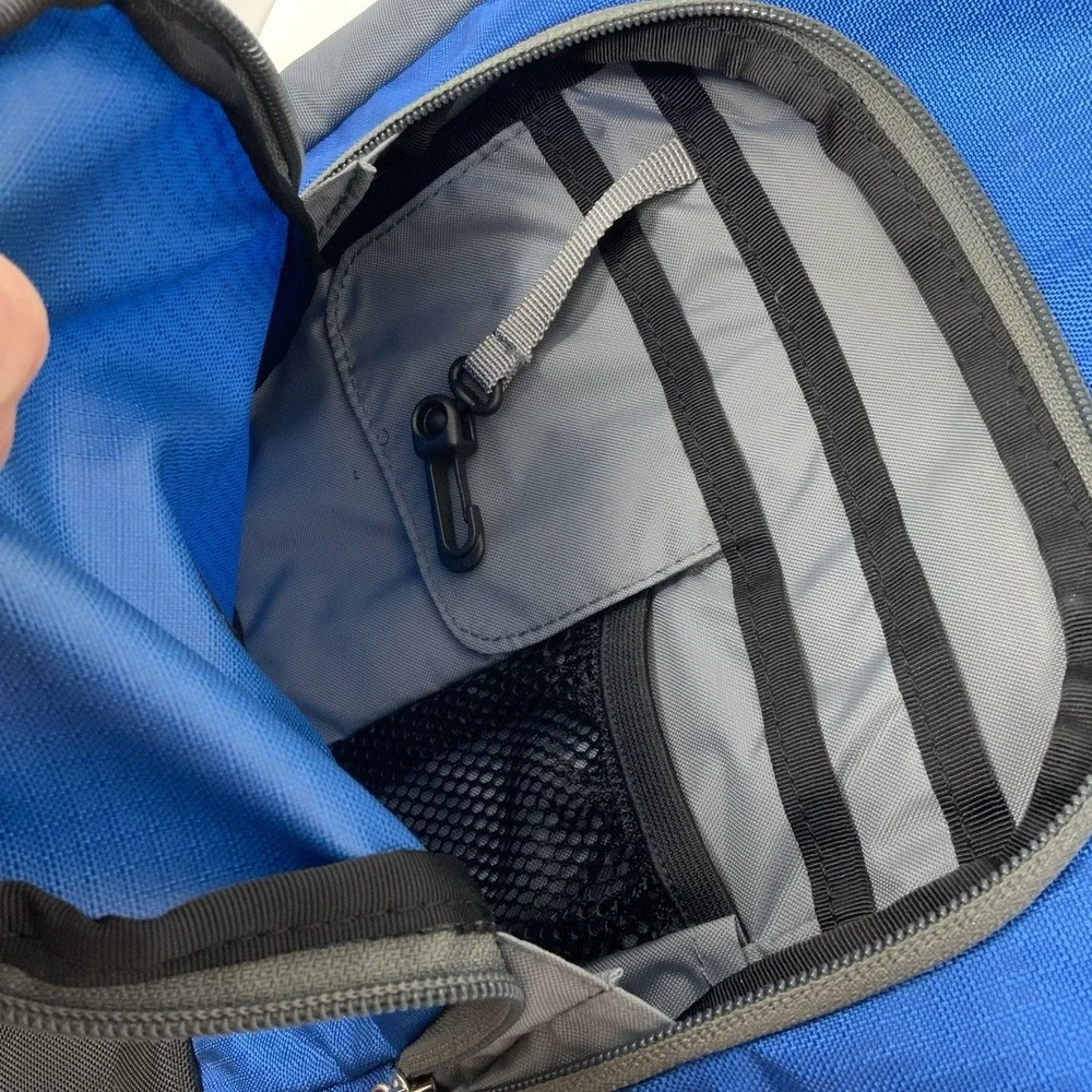 LL Bean Messenger Crossbody Bag Tablet Field Rip Stop Travel Blue Gray Black - Picture 6 of 12